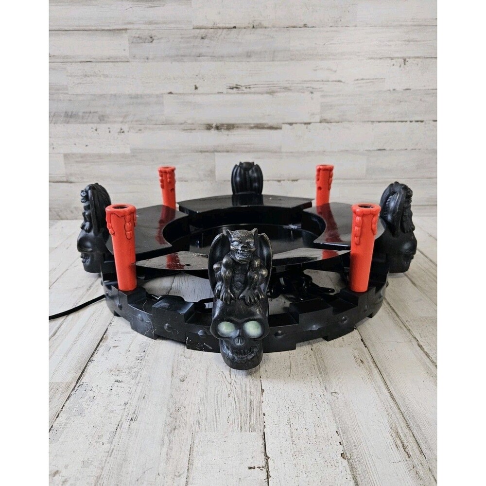 Gemmy Halloween RARE Flicker Flame Lights 2004 Gargoyle Hanging Chandelier Works